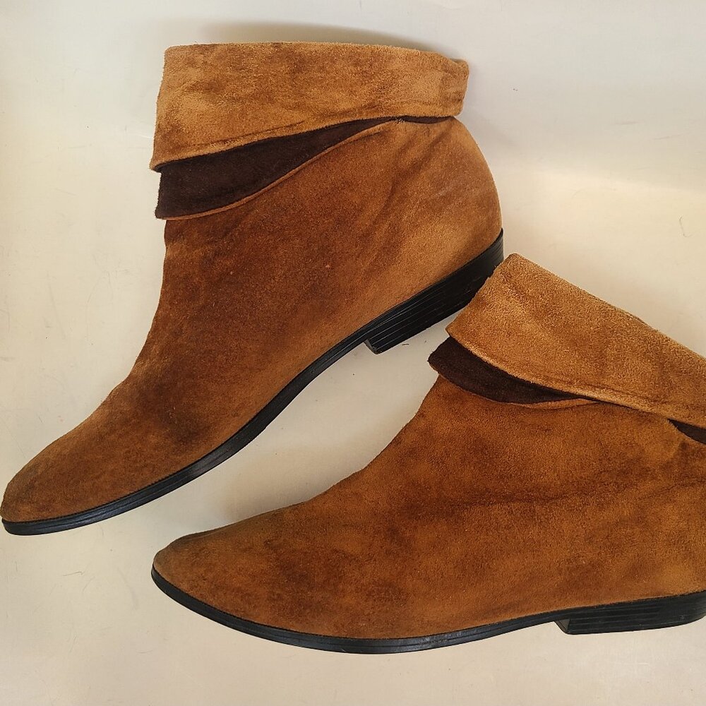 Vtg 80s 90s Impo Brown Ankle Slouch Boots 8 Boho Retro Robin Hood